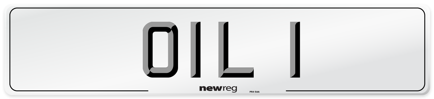 OIL 1 Number Plate from New Reg